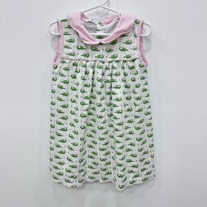 Baby Loren Pink Alligator Crocodile Dress Pima Cotton Sz 6Y sleeveless cute!